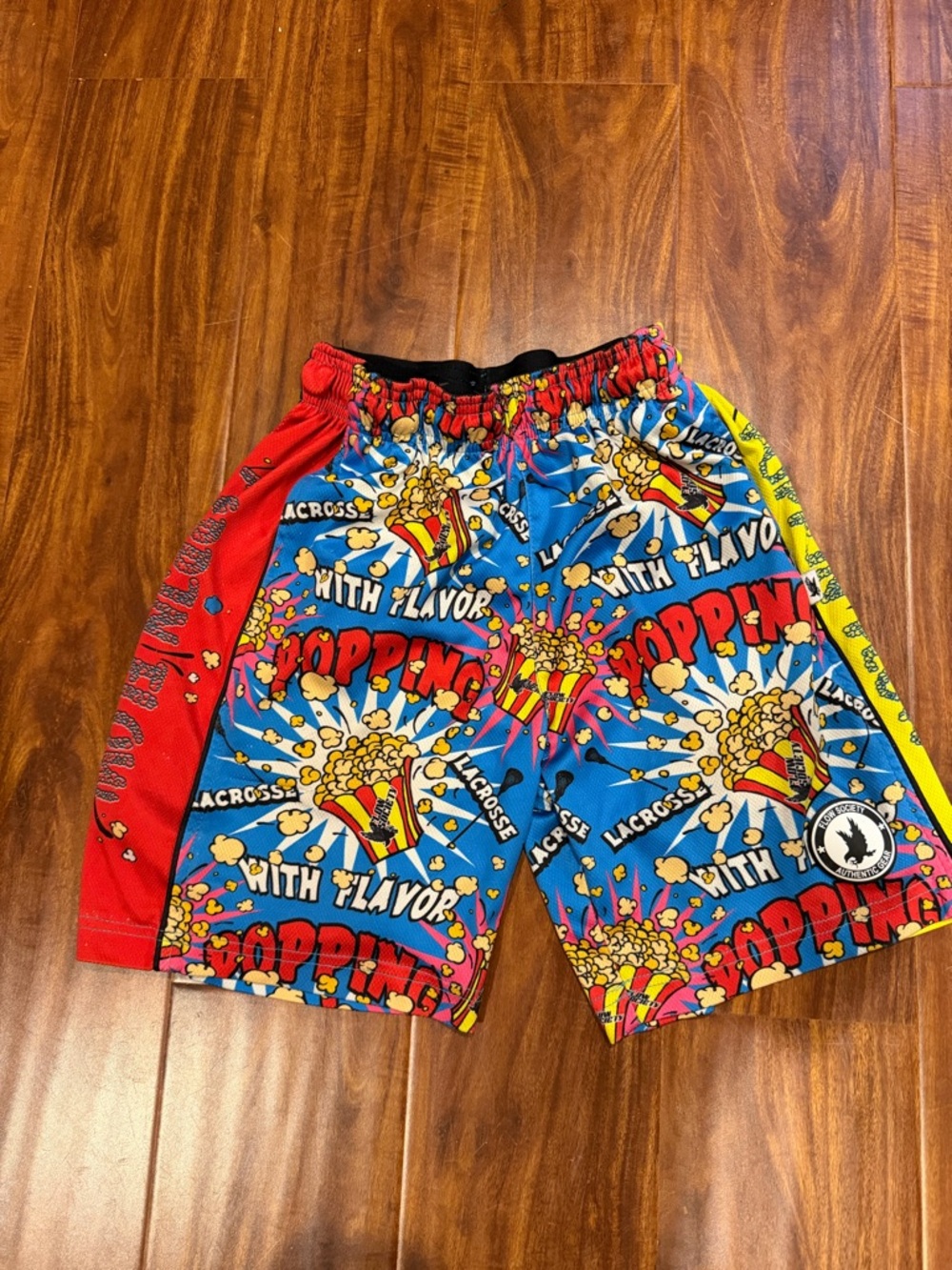 Flow Society Kids Popcorn Print Lacrosse Shorts - Blue/Red/Yellow